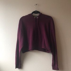Maroon cropped hoodie